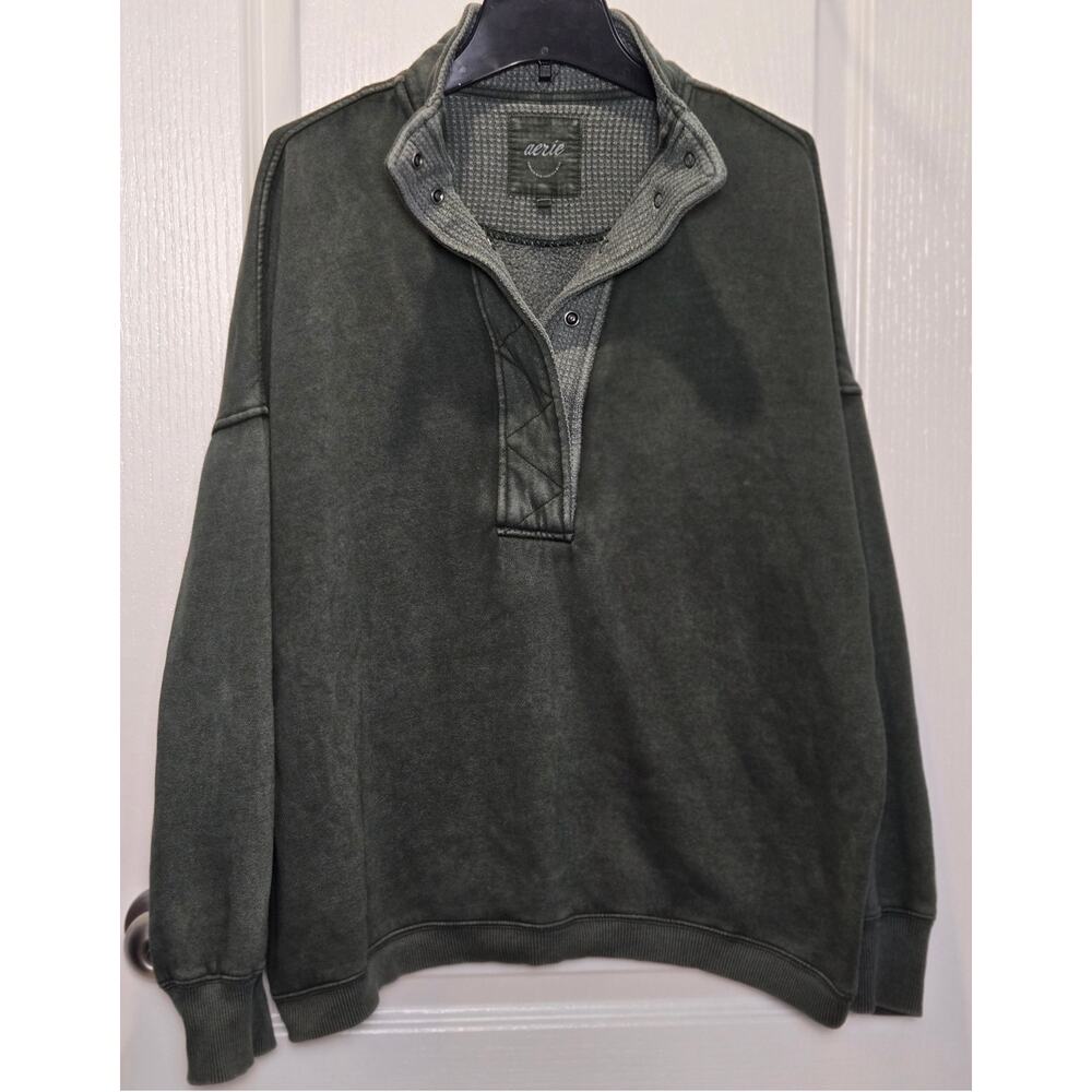 Aerie Getaway Quarter Snap Sweatshirt